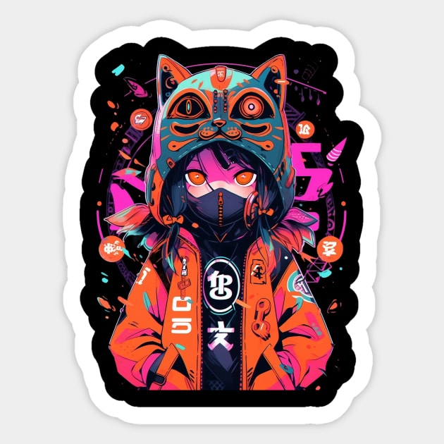 Cat Hoodie Shinjuku Girl Sticker by MikeyMeta